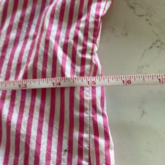 Lilly Pulitzer Button Down Long Sleeve Size 2 Striped Pink and White Shirt - Picture 10 of 12